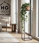 Metalowy kwietnik stojak na kwiatek loftowy kwietnik czarny TOWER 100 cm