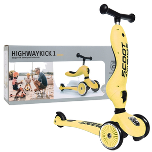 Hulajnoga balansowa trójkołowa dla dzieci jeździk 2w1 Scoot and Ride 1-5 lat Lemon