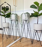 Stojak Metalowy kwietnik stojący czarny MALMO 73 cm