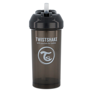 Kubek niekapek ze słomką 360ml czarny Twistshake