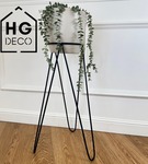 Zestaw: metalowy stojak na doniczkę MALMO 73 cm czarny  + ceramiczna osłonka EMI  HGDECO  