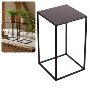 Metalowy kwietnik stojak na kwiatek loftowy kwietnik czarny TOWER 40 cm