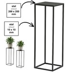 Kwietnik stojący metalowy czarny loftowy stojak na kwiaty pojedynczy 60cm