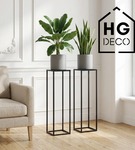 Kwietnik stojący metalowy czarny loftowy stojak na kwiaty pojedynczy 90cm