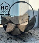 Kosz na drewno do kominka Stojak na drewno kominkowe Kosz metalowy czarny