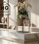 Metalowy kwietnik stojak na kwiatek loftowy kwietnik czarny TOWER 40 cm