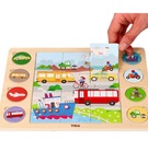 Puzzle układanka 2w1 pojazdy odszukaj cień Viga