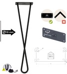 Metalowa noga twist hairpin do stolika kawowego dwa pręty noga loftowa DX50 cm