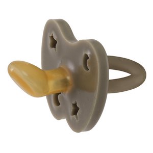 Anatomiczny smoczek kauczukowy, 3-36 msc, Księżyc/Gwiazdki Shiitake Grey, Hevea