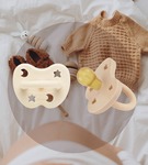 Smoczek okrągły 3-36m  zestaw 2 sztuki White & Sand Hevea