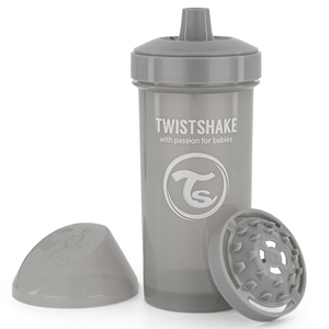 Kubek niekapek z mikserem 360ml szary Twistshake