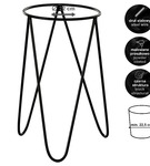 Zestaw: metalowy stojak na doniczkę MALMO 43 cm czarny + osłonka HGDECO