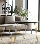 Hairpin noga metalowa dwunoga do stolika kawowego do ławy złota DP50 cm