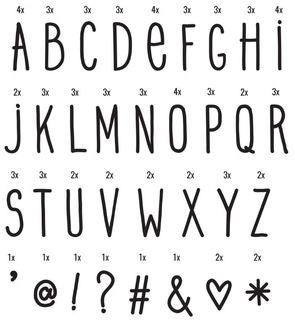 LLC Literki pisane do Lightbox-ów