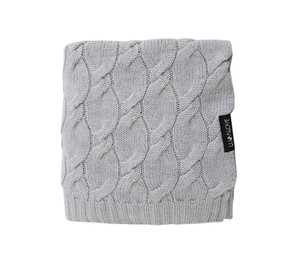 Kocyk z wełny merino - szary, kolekcja PREMIUM LULLALOVE