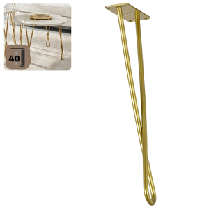 Metalowa noga twist hairpin do stolika kawowego dwa pręty noga złota DX40 cm