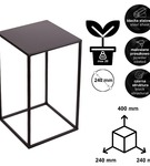 Metalowy kwietnik stojak na kwiatek loftowy kwietnik czarny TOWER 40 cm