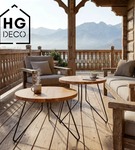 Noga meblowa metalowa noga do stolika kawowego FIN 50 cm czarna Zestaw 3 szt.