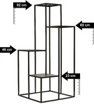 Kwietnik metalowy stojący na cztery doniczki CASCADE Premium czarny 92 cm