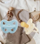 Smoczek okrągły 0-3m zestaw 2 sztuk  Blue & Milky Hevea 