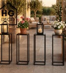 Kwietnik stojący metalowy czarny loftowy stojak na kwiaty pojedynczy 60cm