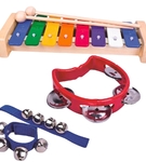 Zestaw kolorowych instrumentów z drewna dla dzieci Bino