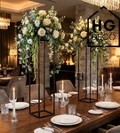 Kwietnik stojący metalowy czarny loftowy stojak na kwiaty pojedynczy 90cm