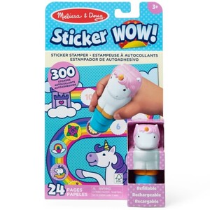 Stempelek z naklejkami jednorożec + 300 naklejek i książeczka Sticker Wow! Melissa & Doug