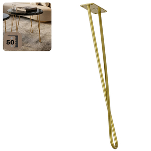Metalowa noga twist hairpin do stolika kawowego dwa pręty noga złota DX50 cm