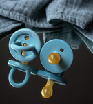 Smoczek okrągły 3-36m kauczukowy Sky Blue & Denim BUMIBÉBÉ Hevea