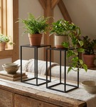 Metalowy kwietnik stojak na kwiatek loftowy kwietnik czarny TOWER 40 cm