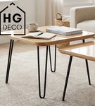 Metalowa noga hairpin do stolika kawowego dwa pręty / noga loftowa / czarna DP50 cm