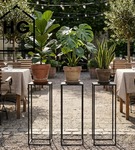 Metalowy kwietnik stojak na kwiatek loftowy kwietnik czarny TOWER 70 cm