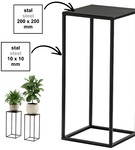 Kwietnik stojący metalowy czarny loftowy stojak na kwiaty pojedynczy 45cm