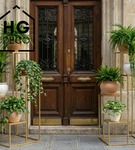 Kwietnik metalowy stojący na cztery doniczki  złoty PREMIUM92 cm