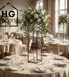 Metalowy kwietnik stojak na kwiatek loftowy kwietnik czarny TOWER 100 cm