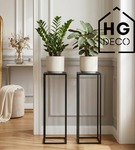 Kwietnik stojący metalowy czarny loftowy stojak na kwiaty pojedynczy 75cm