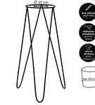 Zestaw: metalowy stojak na doniczkę MALMO 73 cm czarny  + ceramiczna osłonka EMI  HGDECO  