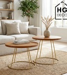 Nowoczesna złota noga do stolika kawowego solidny metalowy stelaż RING 40 cm