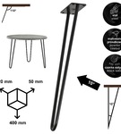 Metalowa noga hairpin do stolika kawowego dwa pręty noga loftowa DP40 cm