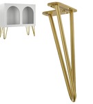 Metalowa noga hairpin do komody szafki RTV do pufy trzy pręty złota TL20 cm
