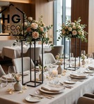 Kwietnik stojący metalowy czarny loftowy stojak na kwiaty pojedynczy 60cm