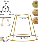 Nowoczesna złota noga do stolika kawowego solidny metalowy stelaż RING 40 cm