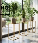 Metalowy kwietnik stojak na kwiatek nowoczesny kwietnik złoty TOWER 40 cm