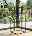 Kwietnik metalowy stojący na cztery doniczki CASCADE Premium czarny 92 cm
