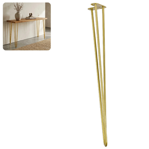 Metalowa noga hairpin legs do stołu biurka trzy pręty noga złota TL70 cm