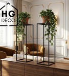 Metalowy kwietnik stojak na kwiatek loftowy kwietnik czarny TOWER 70 cm