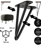 Metalowa noga do komody hairpin legs do pufy trzy pręty noga loftowa TL15 cm