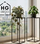 Kwietnik stojący metalowy czarny loftowy stojak na kwiaty pojedynczy 45cm