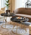 Nowoczesna złota noga do stolika kawowego solidny metalowy stelaż RING 40 cm